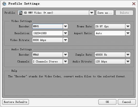 Adjust Output Settings