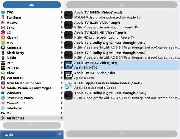 Aggiungi video e seleziona il formato di output