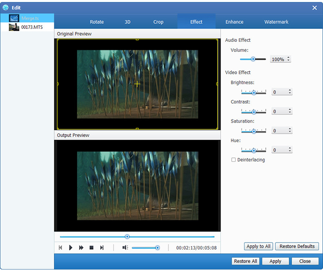 Modifica video di output