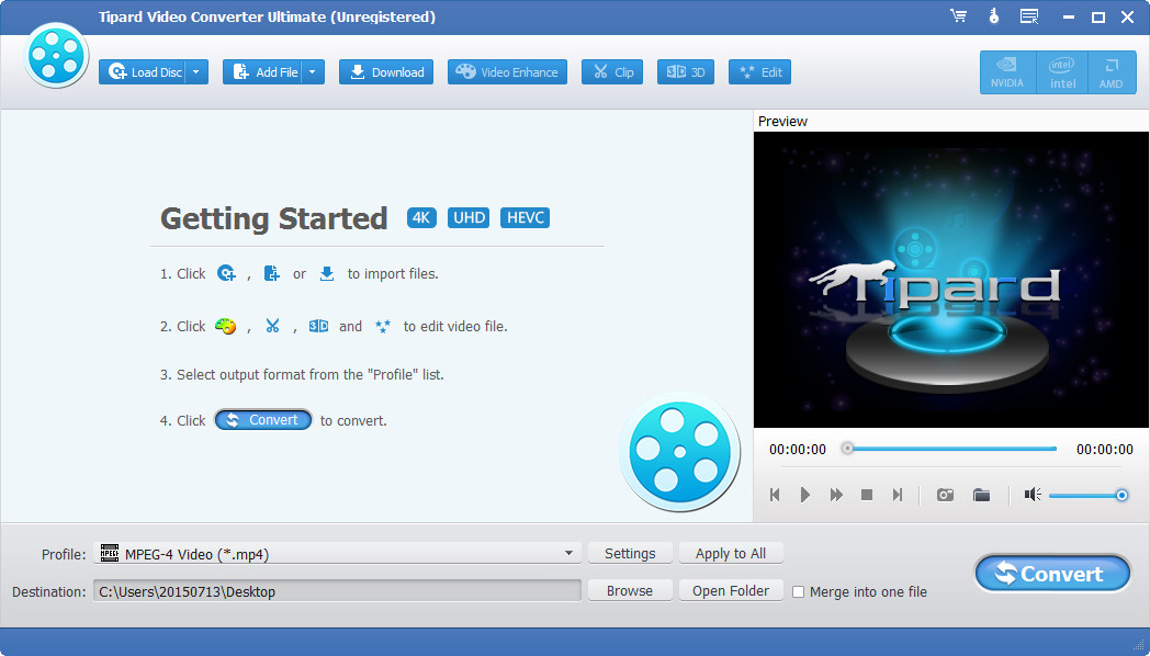 Installer Tipard MXF til YouTube Converter