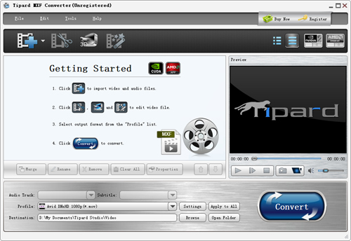 Launch MXF to Avid Media Composer Converter