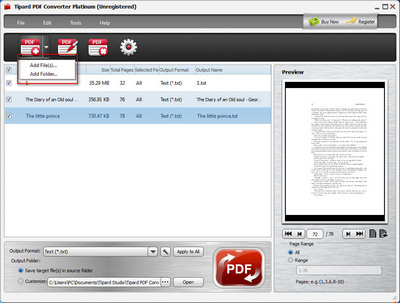 أضف PDF إلى البرنامج