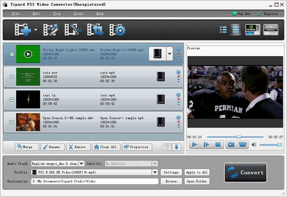 Tipard PS3 Video Converter screenshot