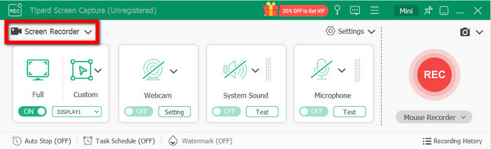 Screen Recorder Option