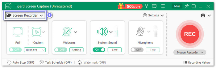 Choose Screen Recorder Option