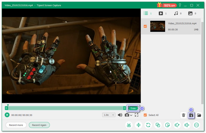 Trim Unwanted Parts And Save It After