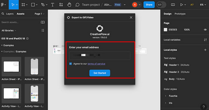 Click Get Started Button