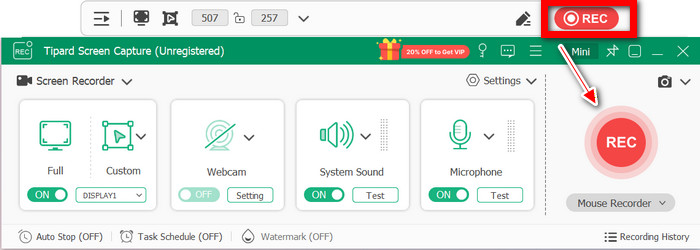 Tipard Record Button
