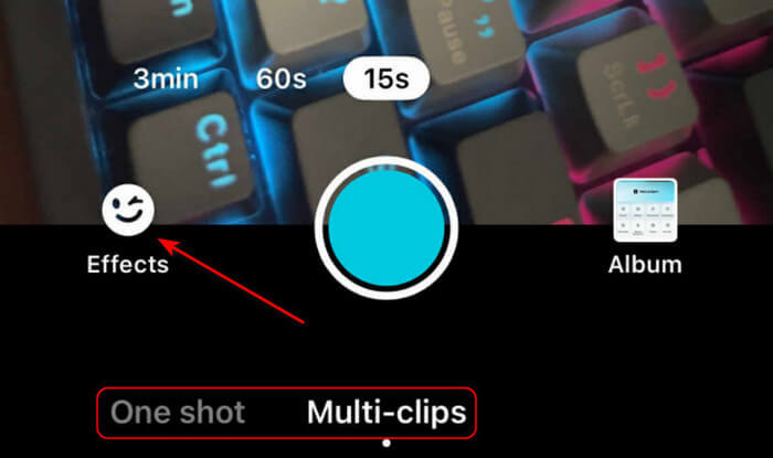 Video Options And Effect Button Capcut iPhone