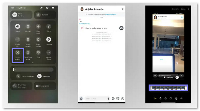 Screen Record on Snapchat with Android