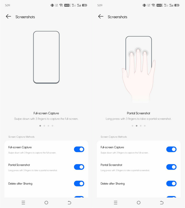 Gestures Option