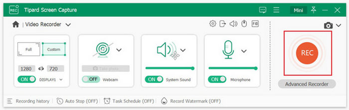 Start Recording Video in Tipard