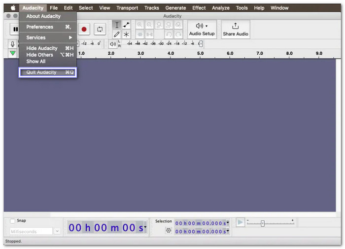 Restart Or Reinstall Audacity