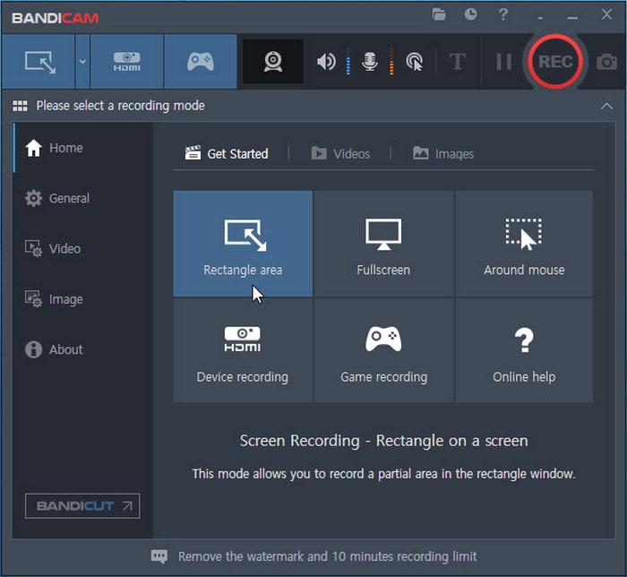 Bandicam Interface