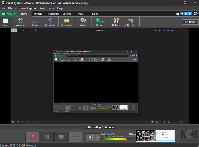 Debut Video Capture Performance