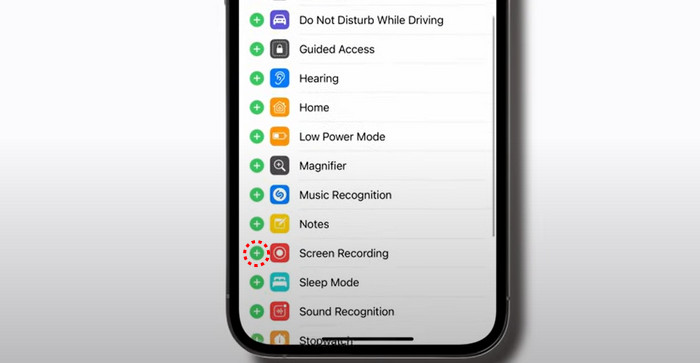 iPhone Add Screen Recorder