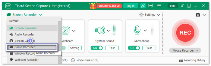 Select Game recorder