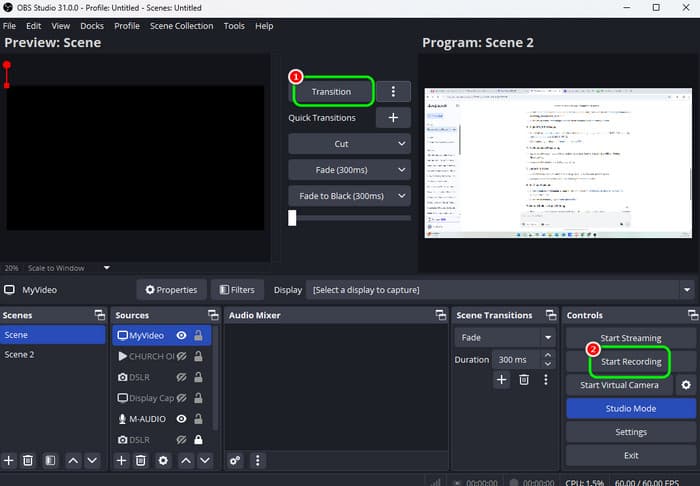 Start Recording OBS