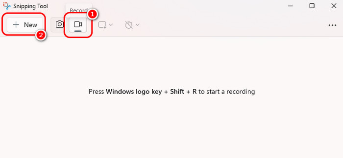 Video Button New Snipping Tool