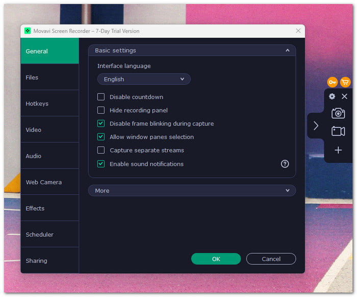 Movavi Screen Recorder Interface