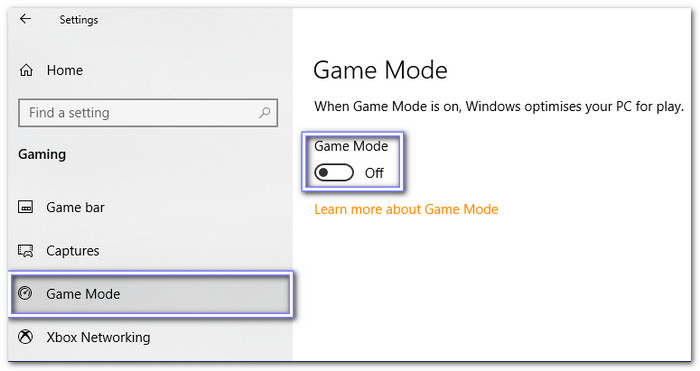 Turn Off Game Mode