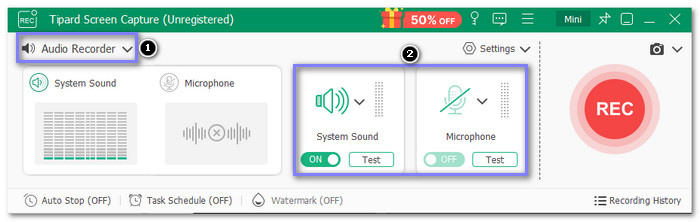 Select Audio Recorder