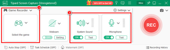 Game Recorder Feature Tipard