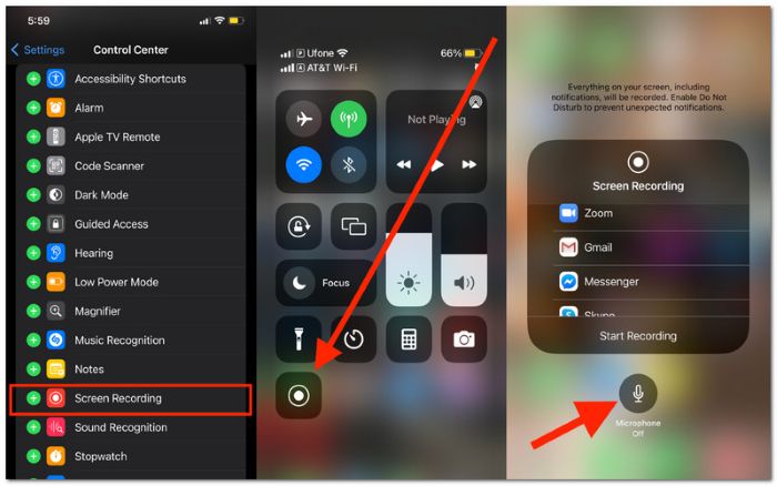 iPhone Control Center