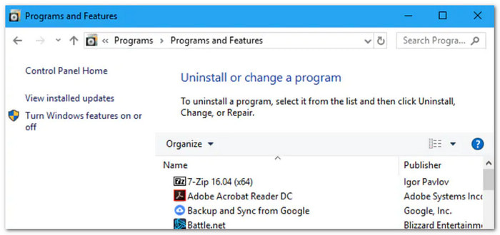 Close Or Uninstall Third Party Applications