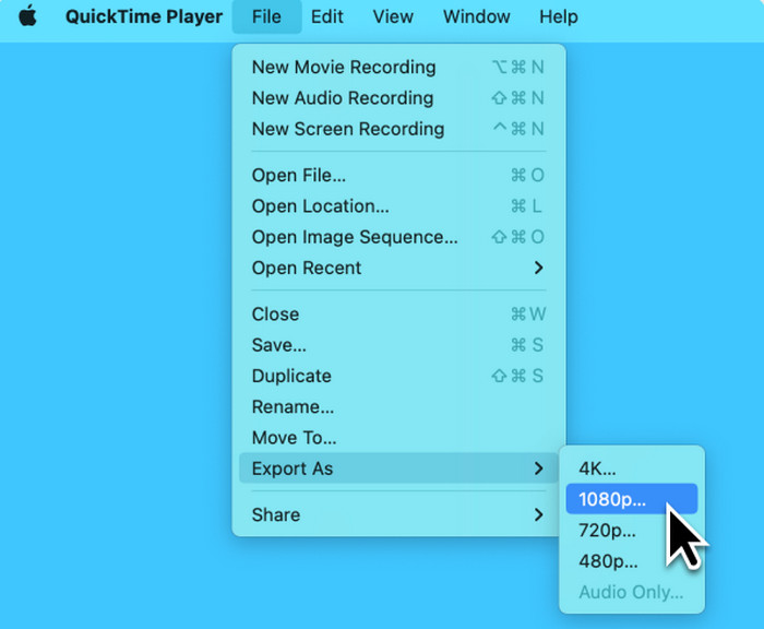 Click Export AS Button