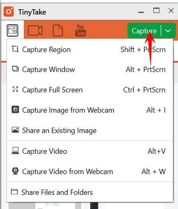 Start Capture Tinytake