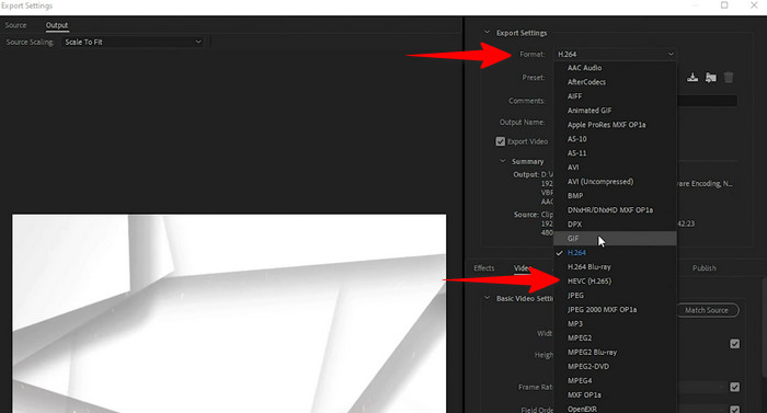 Select Output Format