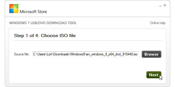 Windowsin USB / DVD-lataustyökalu