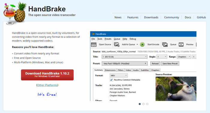 Click Download Handbrake Button
