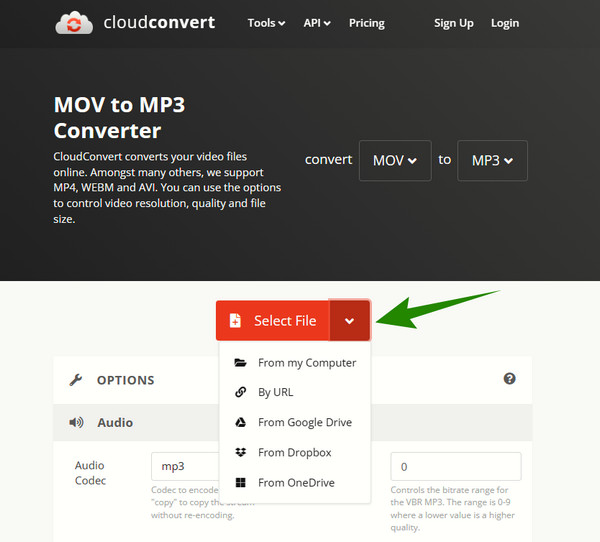 Cloud Convert-importbestand