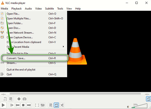 VLC Converter Salvar Opção