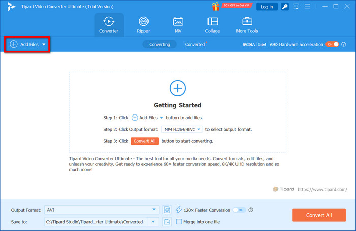 Tipard Add Files Button