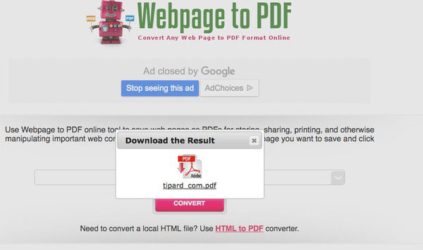 Webside til PDF