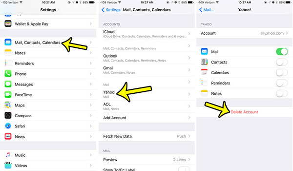 Yahoo E-posta Hesabını iPhone'da Kaldırma