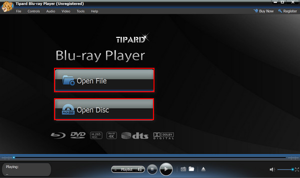 Tipard Blu-ray-speler gebruikersinterface