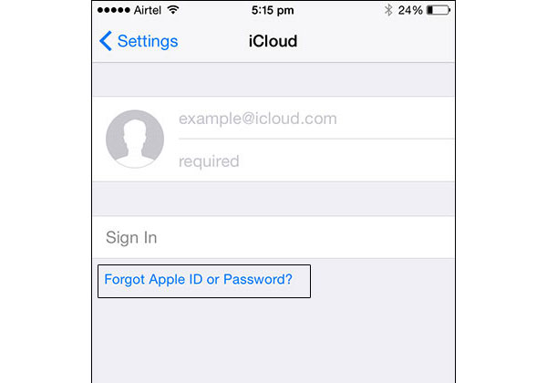Obnovit iCloud heslo v iPhone