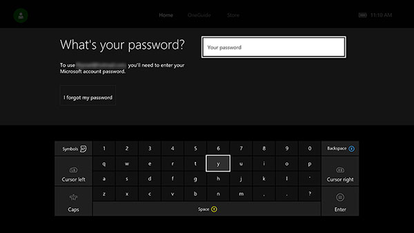 Ripristina Password dimenticata di Outlook su Xbox One