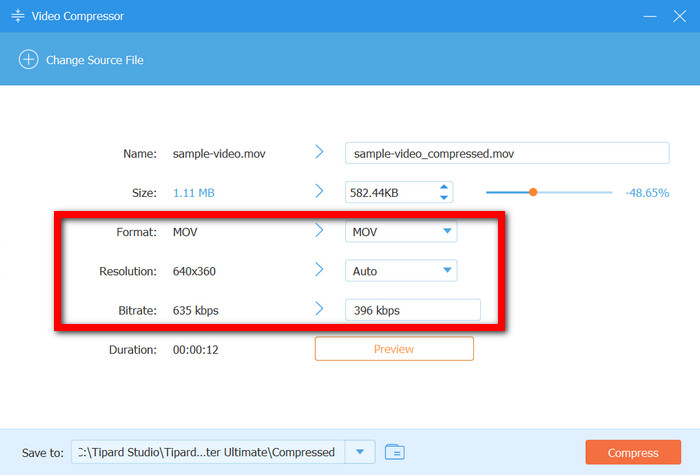 Format Resolution Bitrate