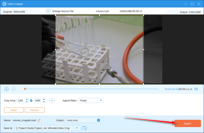 Export Cropped Video