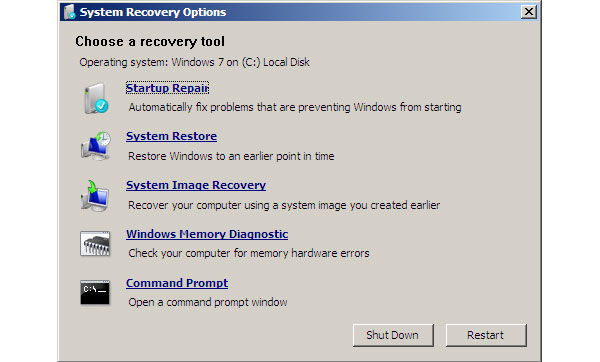 إعادة تعيين Windows 7 إلى إعدادات المصنع