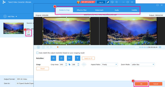 Edit Video Option