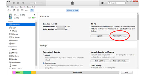 Lås din iPhone op via iTunes