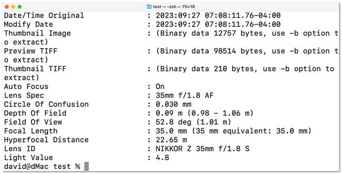 Exiftool Advanced Option For Checking Metadata
