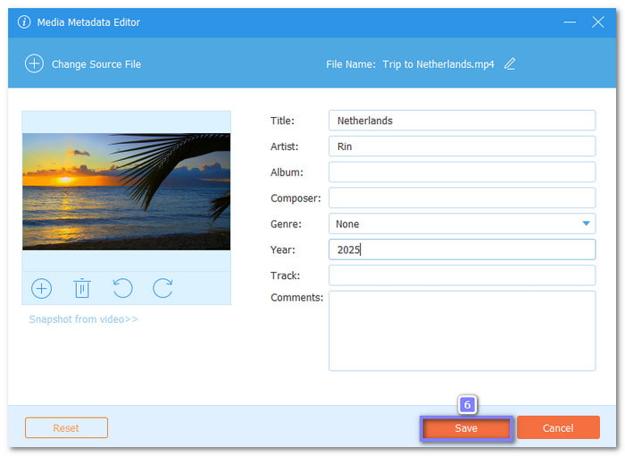 Save Edited Metadata
