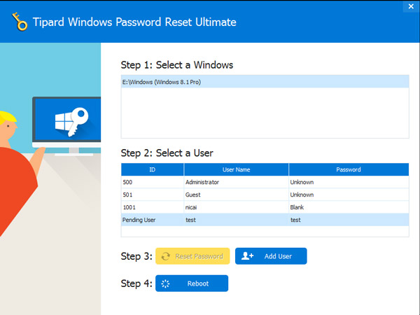 Ripristino password di Windows TP